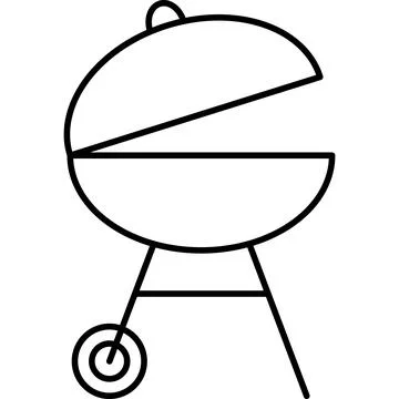 Barbeque Grill Outline Icon Vector Stock Illustration