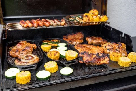 Barbeque on the grill Stock Photos
