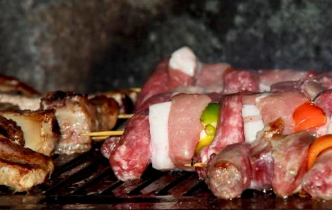 Barbeque grilled meat Stock Photos