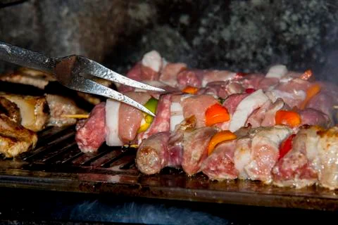 Barbeque grilled meat Stock Photos