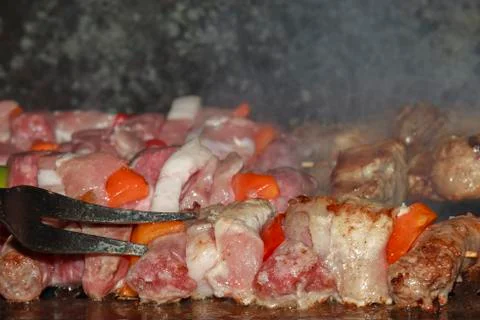 Barbeque grilled meat Stock Photos