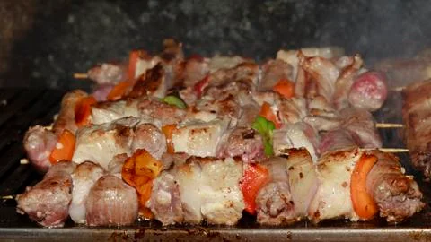 Barbeque grilled meat Stock Photos