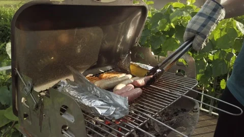 Barbeque grilling on Balcony 12 Stock Footage 202336253