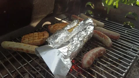 Barbeque grilling on Balcony 13 Stock Footage 202335907