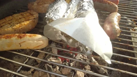 Barbeque grilling on Balcony 15 Stock Footage 202335133