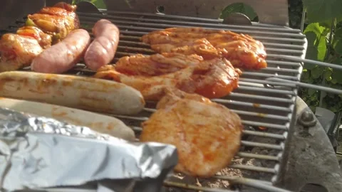Barbeque grilling on Balcony 2 Stock Footage 202338379