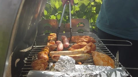 Barbeque grilling on Balcony 4 Stock Footage 202338164
