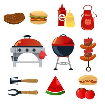 Barbeque icons Stock Illustration
