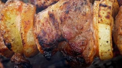 Barbeque meat cooking 4k Stock-Footage 106890867