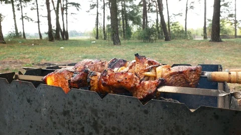 Barbeque meat cooking 4k Stock-Footage 106891012