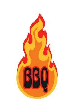 Barbeque meat, grill menu Y2K retro sticker or tag Stock Illustration