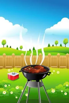 Barbeque party poster Stock Illustration