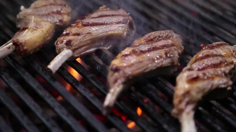 Barbeque Ribs On Grill Stock Footage 62434122