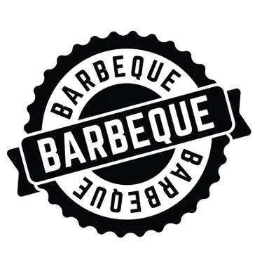 Barbeque rubber stamp Stock Illustration