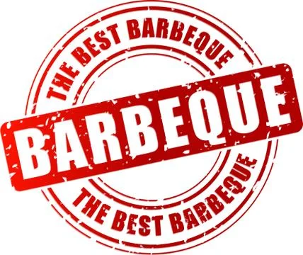Barbeque stamp Stock Illustration