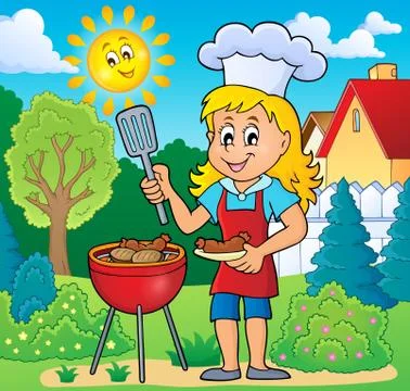 Barbeque theme image - eps10 vector illustration. Stock Illustration
