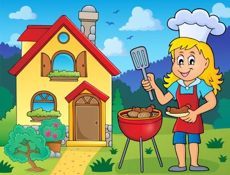 Barbeque theme image - eps10 vector illustration. Stock Illustration