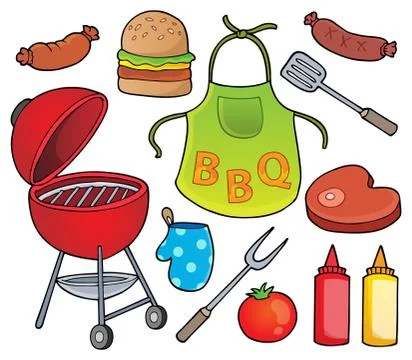Barbeque theme set Stock Illustration