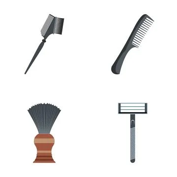 Barber and grooming tools flat vector illustration Illustrazione stock