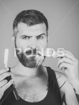 Barber and hairdresser. Fashion and beauty, innovation. Stock Photos