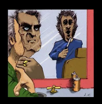 A barber and his client Illustrazione stock