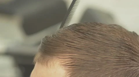 The Barber brushed a head. Close Up Stock Footage 58491745