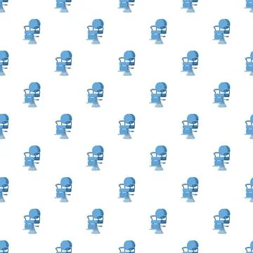 Barber chair repeating pattern illustration on white background 스톡 일러스트
