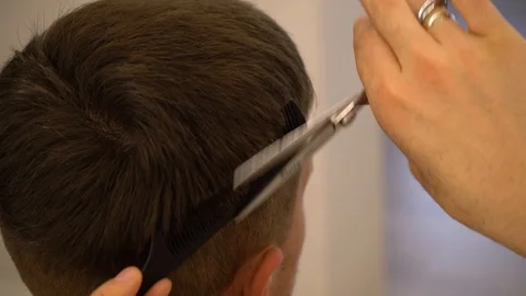Barber closeup scissor 库存影片 117679043