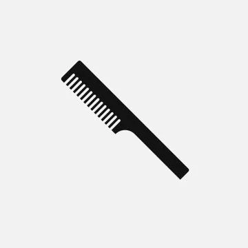 Barber comb hair black icon Stock Illustration