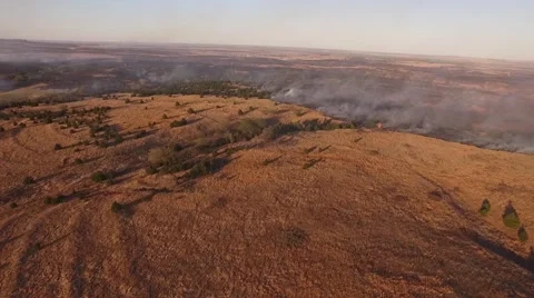 Barber County Fire - Aerial Medium Shot Stock Footage 65257753