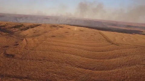 Barber County Fire - Aerial View Stock Footage 65257767