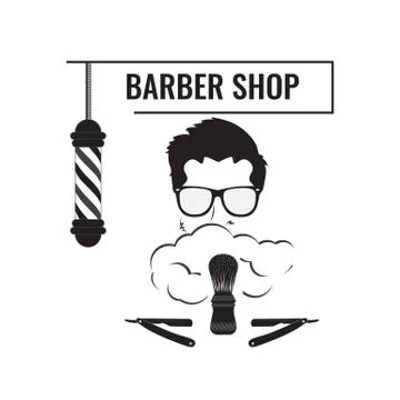 Barber Haircut and Shave Stock Illustration