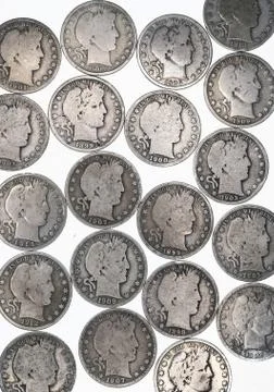 Barber Half Dollars. Stock Photos