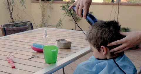 Barber at home Stock Footage 128245855