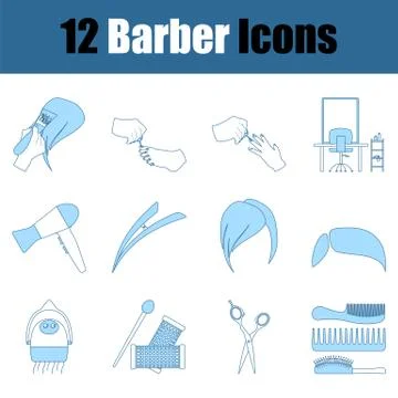 Barber Icon Set Stock Illustration