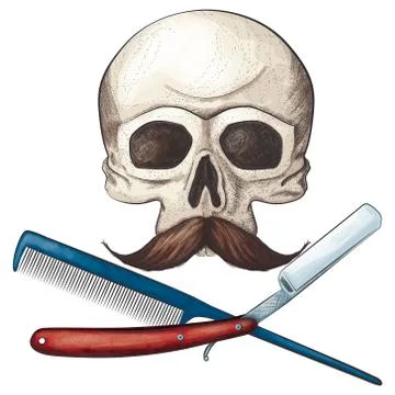 Barber Jolly Roger Illustrazione stock