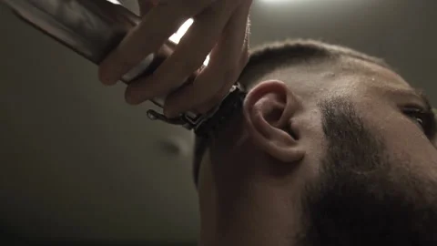 Barber makes hair styling Stock Footage 133187685