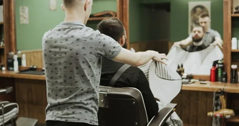 Barber makes hair styling Stock Footage 133188797