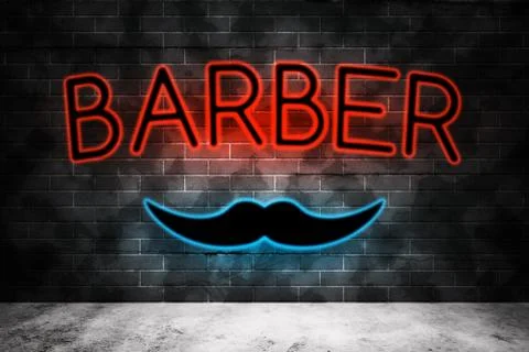 Barber Neon Light Stock Illustration