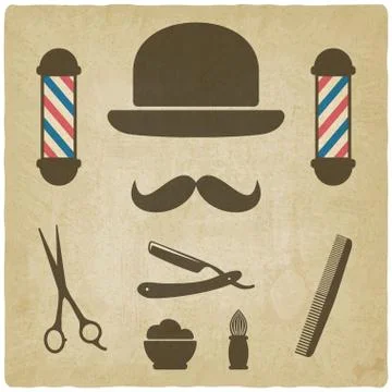 Barber old background Stock Illustration