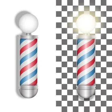 Barber pole helix of colored stripes isolated on the white background lamps o Stock Illustration