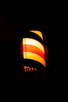 Barber Pole Light in Darkness Stock Photos