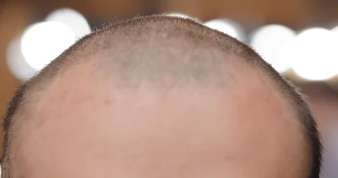 Barber prepares the client for shaving, bald haircutting Stock Footage 91385883