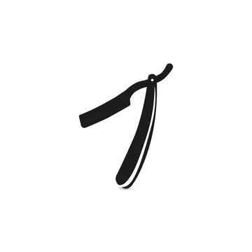 Barber Razor Silhouette Simple Flat Black and White Stock Illustration
