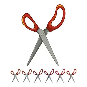 Barber scissor cut cartoon vector graphic Stock Illustration