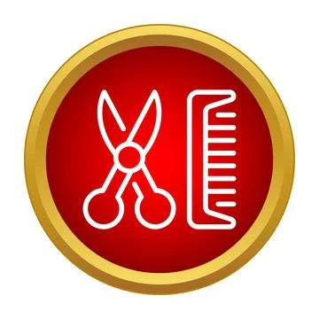 Barber scissors and comb for hair salon services Stock Illustration