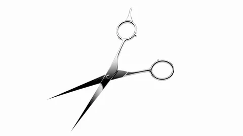 Barber scissors isolated on white background Video stock 71056283
