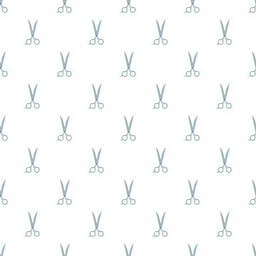 Barber scissors pattern repetitive seamless background design Stock Illustration