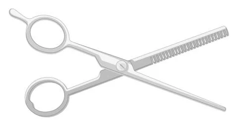Barber scissors on white background Stock Illustration