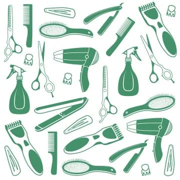 Barber Seamless Background Stock Illustration